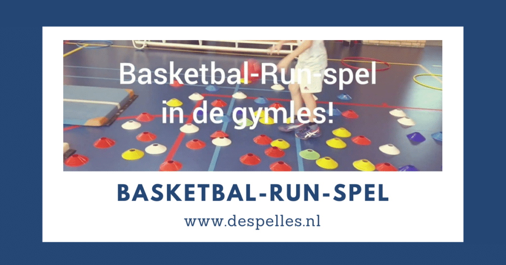 Basketbal-Run-Spel in de gymles