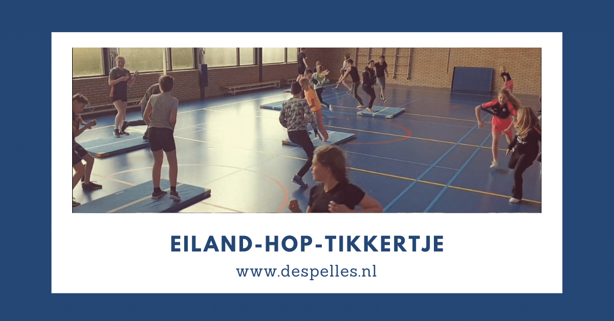 Eiland-Hop-Tikkertje in de gymles