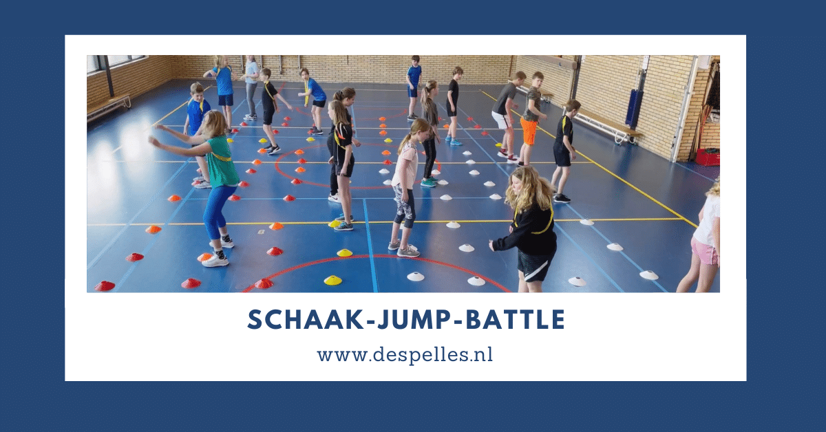Schaak-Jump-Battle in de gymles