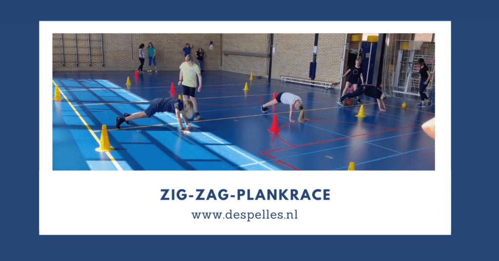 Zig-Zag-Plankrace in de gymles