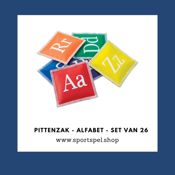 Pittenzakken | Katoen | Letters alfabet | Set van 26 | Bewegend leren