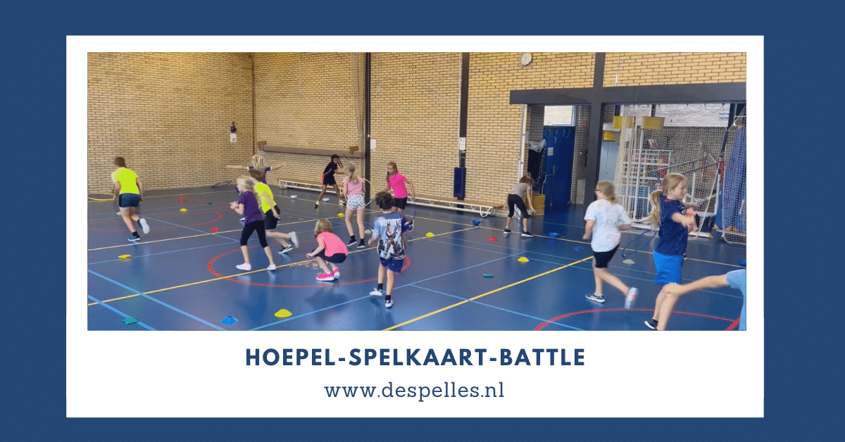Hoepel-Spelkaart-Battle in de gymles