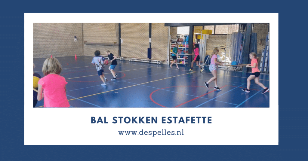 Bal Stokken Estafette in de gymles