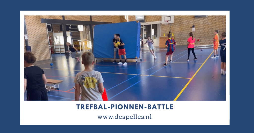 Trefbal-Pionnen-Battle in de gymles