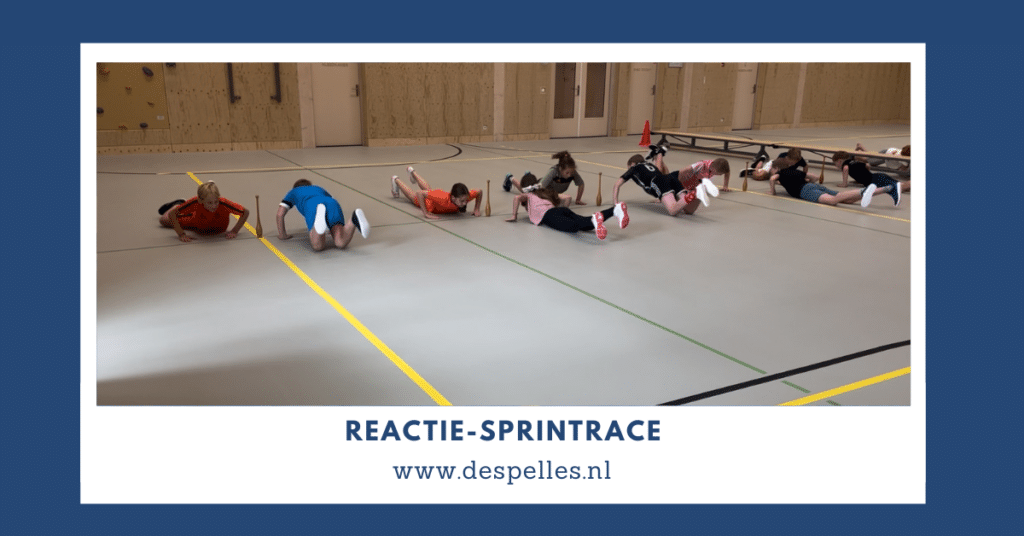 Reactie-Sprintrace in de gymles